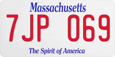 MA license plate 7JP069