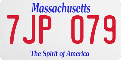 MA license plate 7JP079