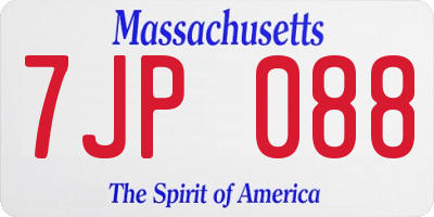 MA license plate 7JP088