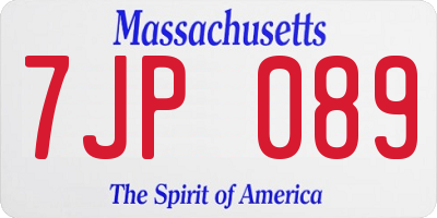 MA license plate 7JP089