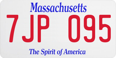 MA license plate 7JP095