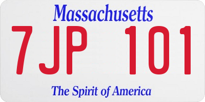 MA license plate 7JP101
