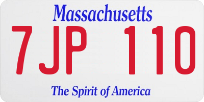 MA license plate 7JP110