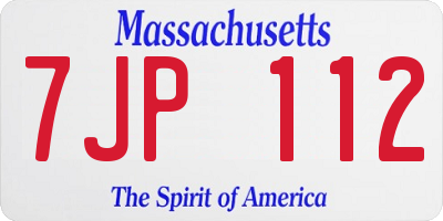 MA license plate 7JP112