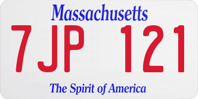 MA license plate 7JP121