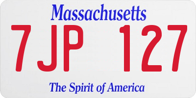 MA license plate 7JP127