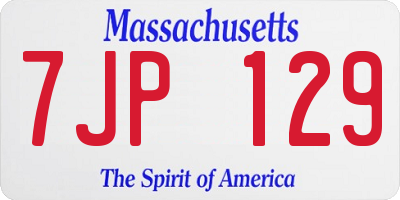 MA license plate 7JP129