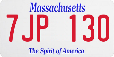 MA license plate 7JP130