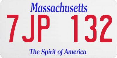 MA license plate 7JP132
