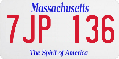 MA license plate 7JP136