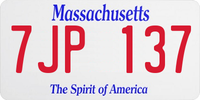 MA license plate 7JP137