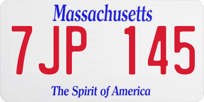 MA license plate 7JP145
