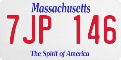 MA license plate 7JP146