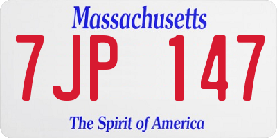MA license plate 7JP147