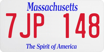 MA license plate 7JP148