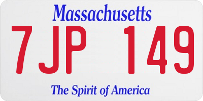 MA license plate 7JP149