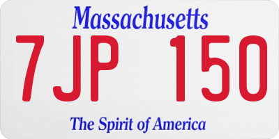 MA license plate 7JP150