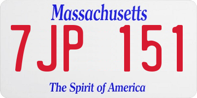 MA license plate 7JP151