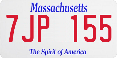 MA license plate 7JP155