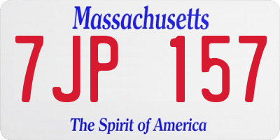 MA license plate 7JP157