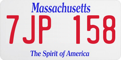 MA license plate 7JP158