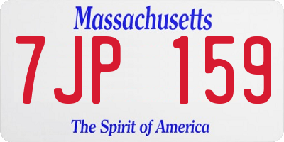 MA license plate 7JP159