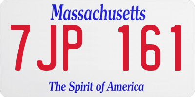 MA license plate 7JP161
