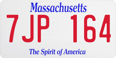 MA license plate 7JP164