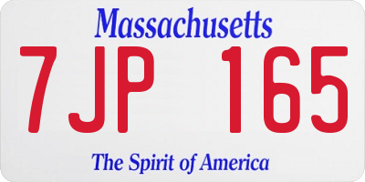 MA license plate 7JP165