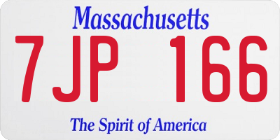 MA license plate 7JP166