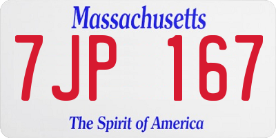 MA license plate 7JP167