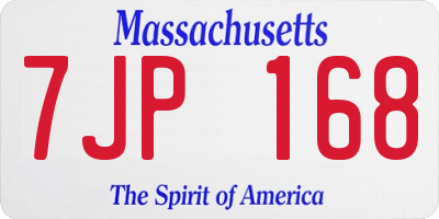 MA license plate 7JP168