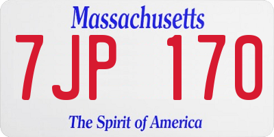 MA license plate 7JP170