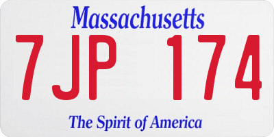 MA license plate 7JP174