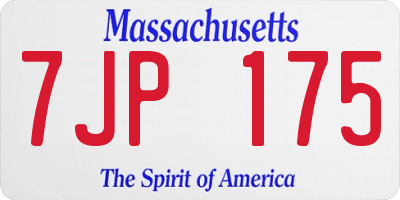 MA license plate 7JP175