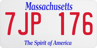 MA license plate 7JP176