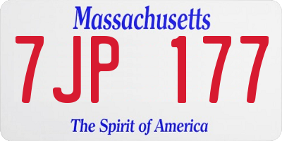 MA license plate 7JP177