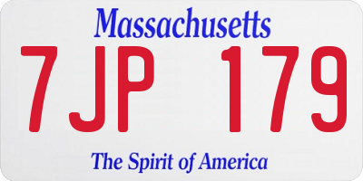 MA license plate 7JP179
