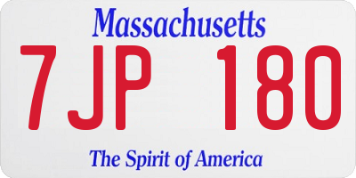 MA license plate 7JP180