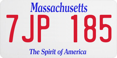 MA license plate 7JP185