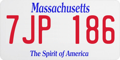 MA license plate 7JP186