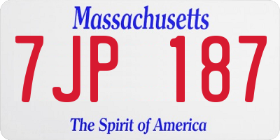 MA license plate 7JP187