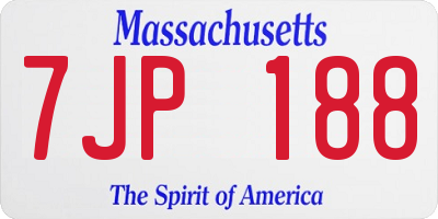 MA license plate 7JP188