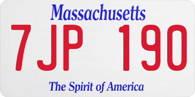 MA license plate 7JP190