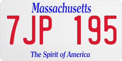 MA license plate 7JP195