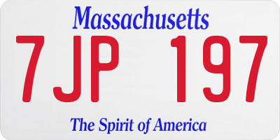 MA license plate 7JP197