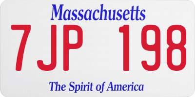 MA license plate 7JP198
