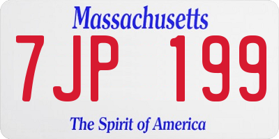 MA license plate 7JP199