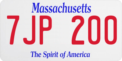 MA license plate 7JP200