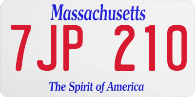 MA license plate 7JP210